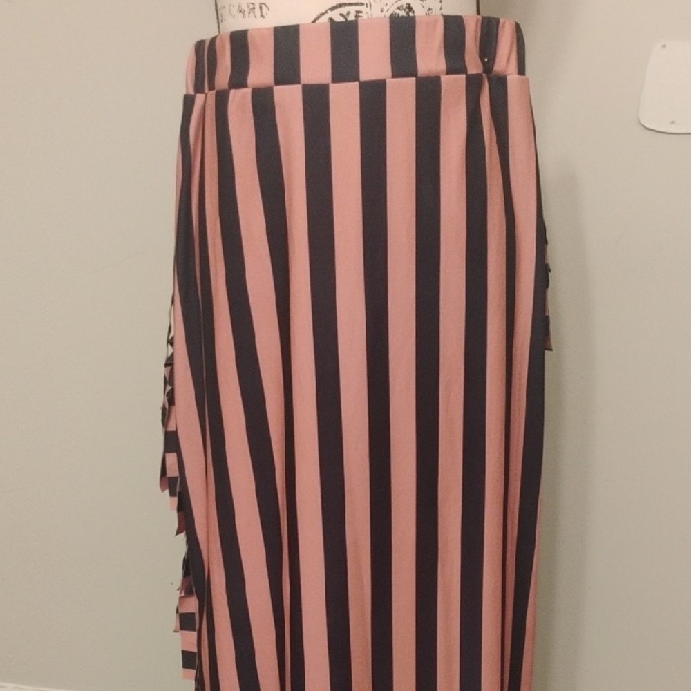Striped Pink and Black Women's Skirt
